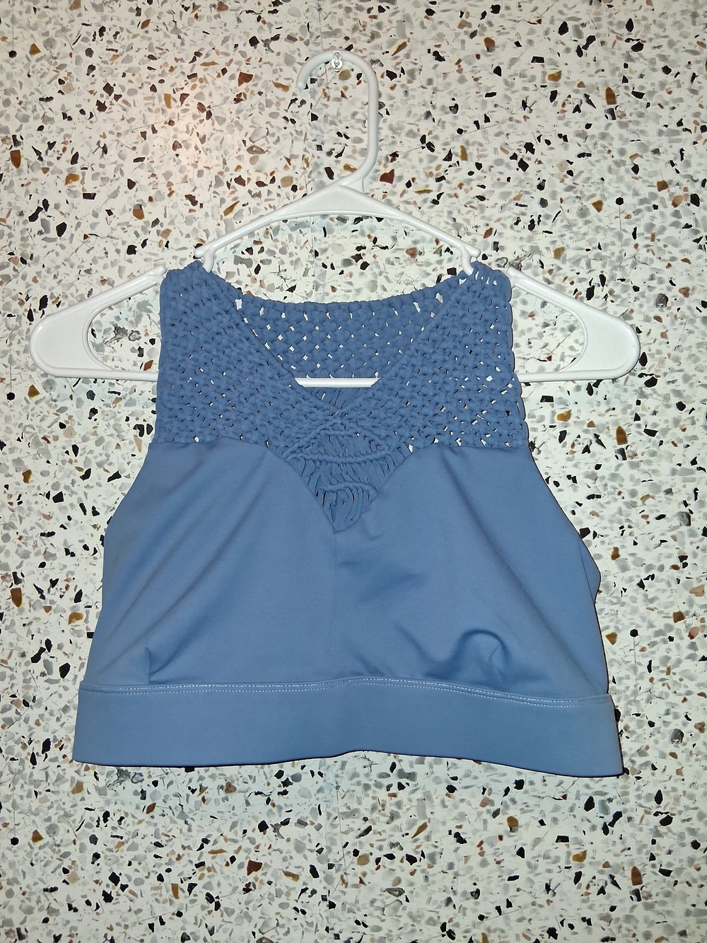 Carbon38 Sports Bra Size Large Blue No Padding Wireless Racerback